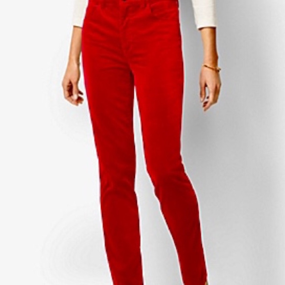 Talbots Velvet Jeans/Pants in Holiday Red 4P